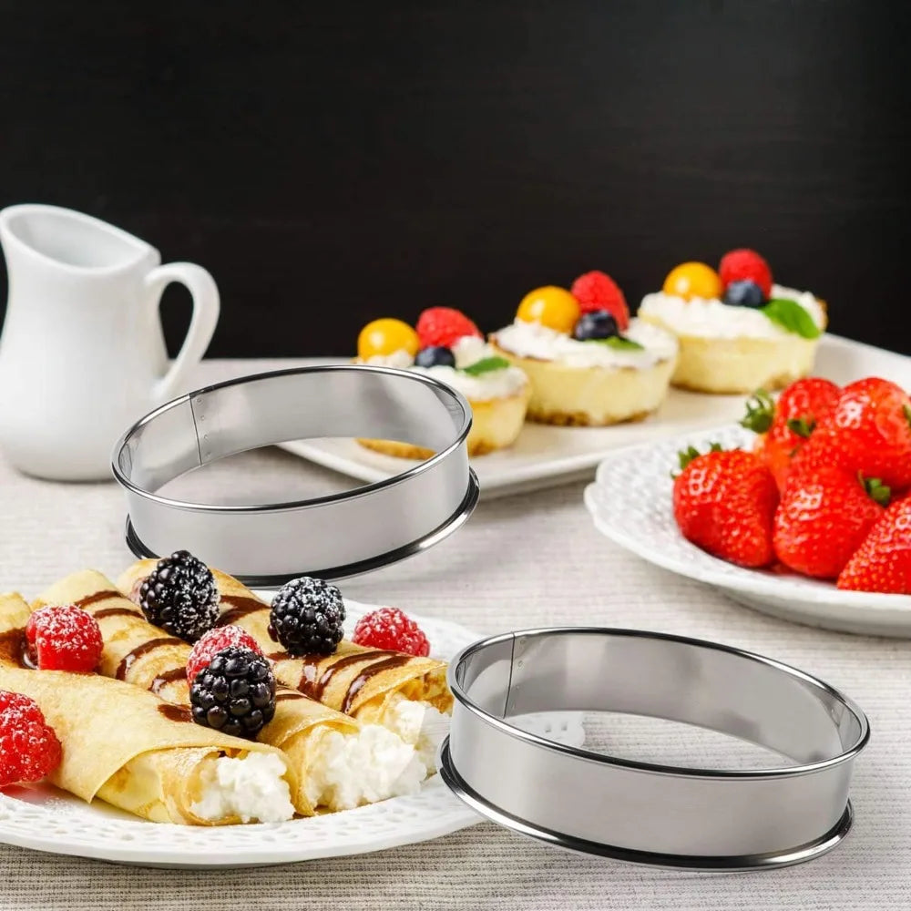 12-Piece Stainless Steel Muffin & Crumpet Rings – Double Rolled Baking Mold Rings Nixie