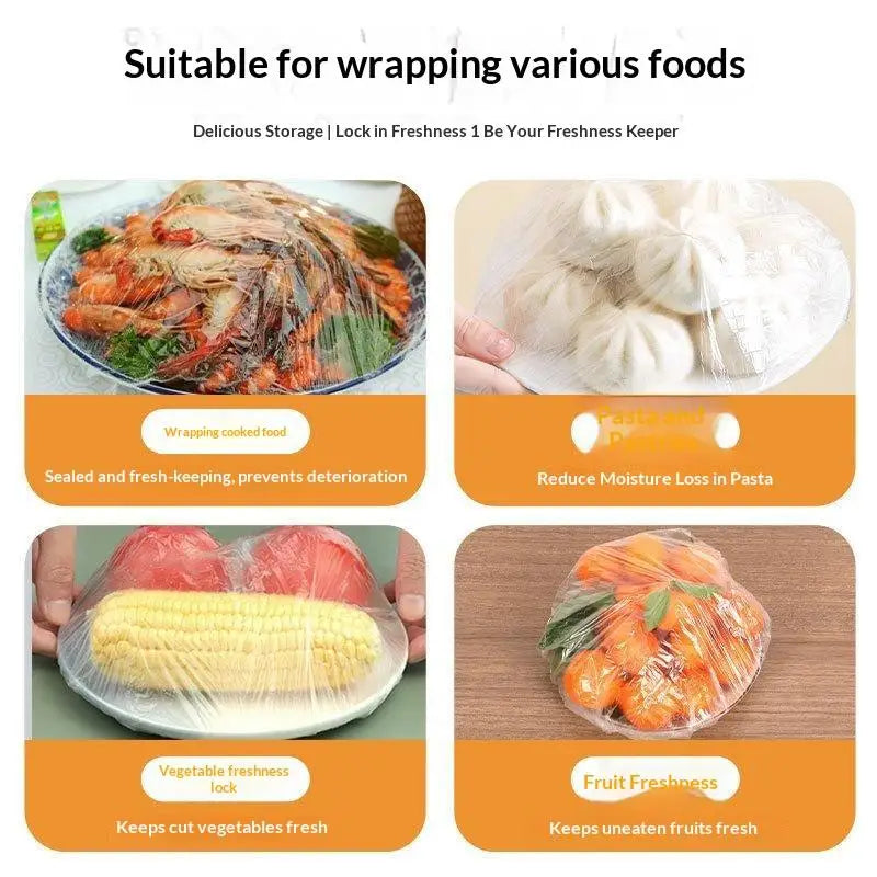 Elastic Food Cover Wraps BPA-Free PE 50/100 Pcs | JETTING Elastic Food Cover Wraps Nixie