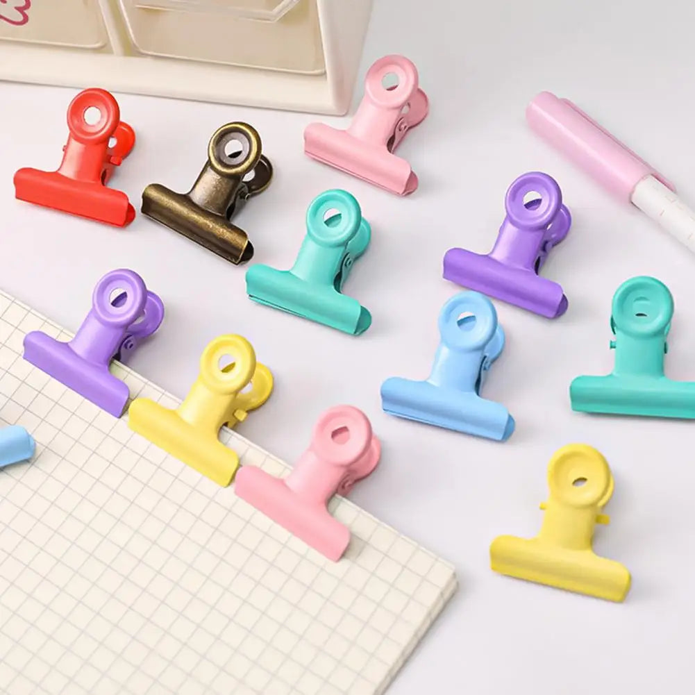 8-Pack Macaron Metal Binder Clips – Round Tail Safety Design Metal Binder Clips Nixie