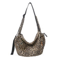 Leopard Print Canvas Shoulder Bag – Women's Casual Hobo