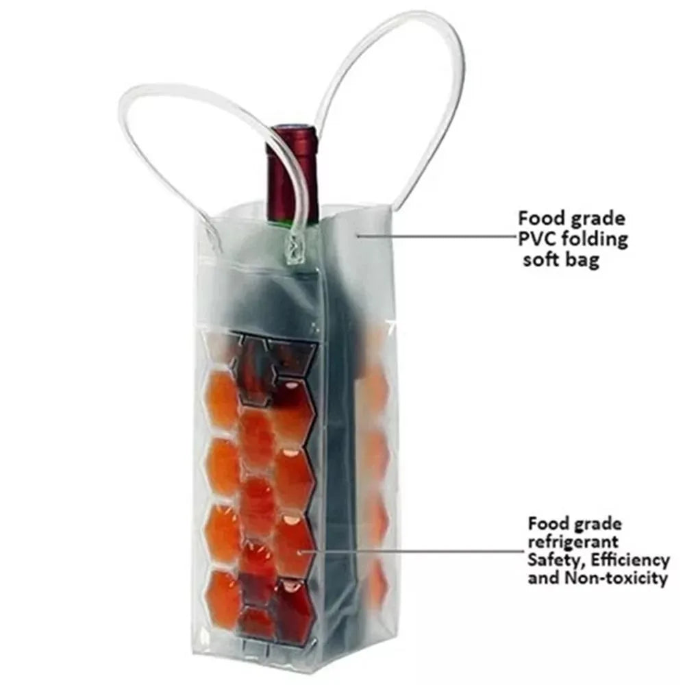 PVC Wine Bottle Freezer Bag – Portable Gel Cooler Tote Bottle Cooler Bag Nixie
