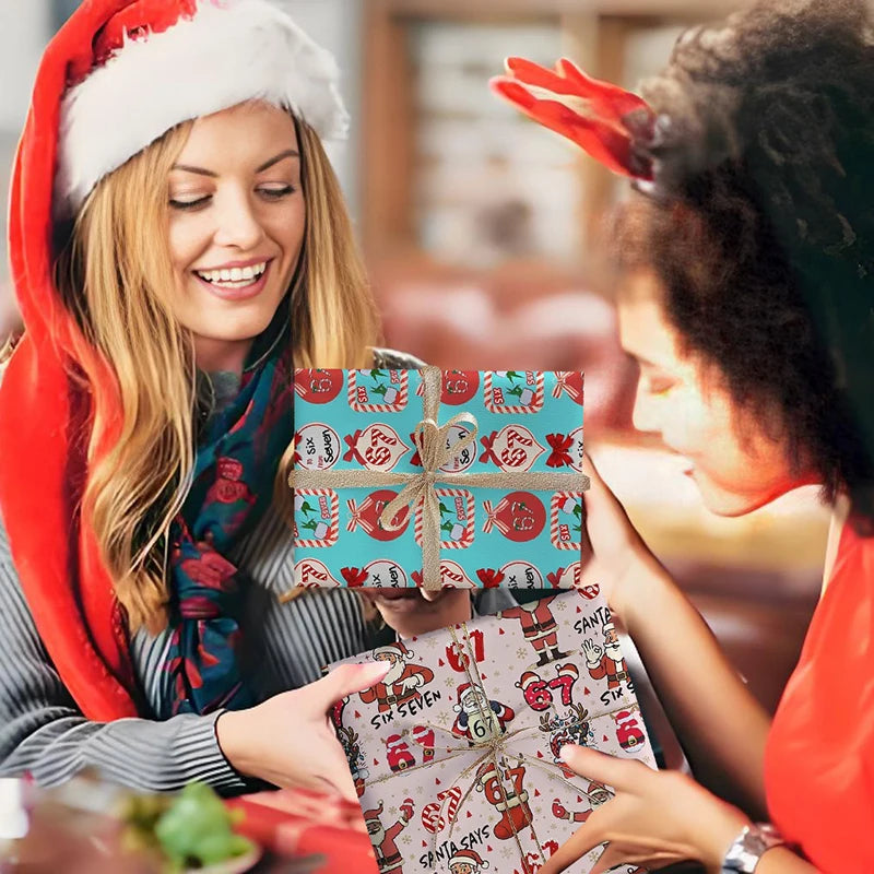 Christmas Wrapping Paper – Festive Santa Holiday Gift Wrap Christmas Wrapping Paper Nixie