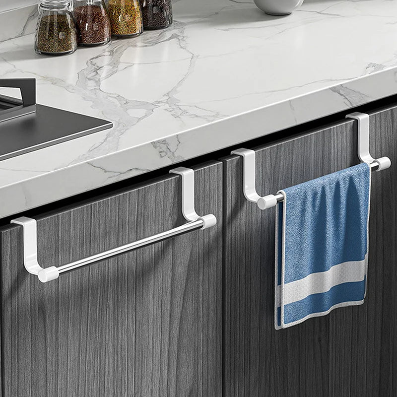 Wall-Mounted Cabinet Towel Rack – No-Drill Dishcloth Holder