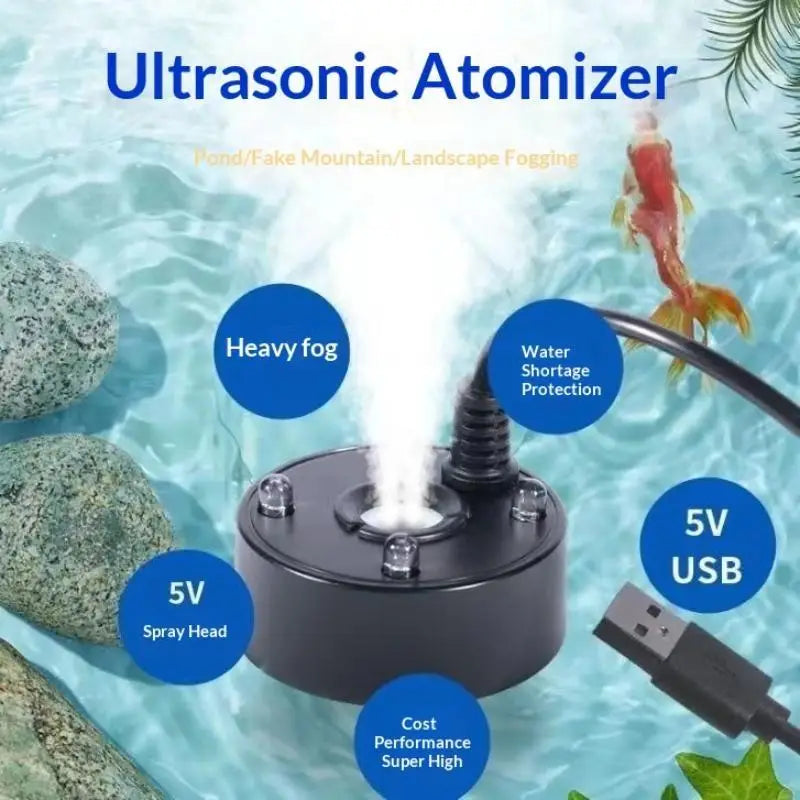 USB Ultrasonic Mist Maker Fogger with 4 LED Lights | Atomizer Ultrasonic Mist Maker Nixie