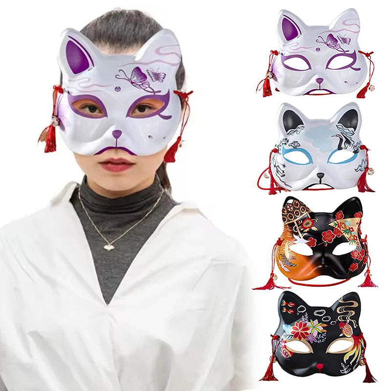 Handmade Japanese Cat Half Face Mask – Anime Cosplay Party Cosplay Face Mask Nixie