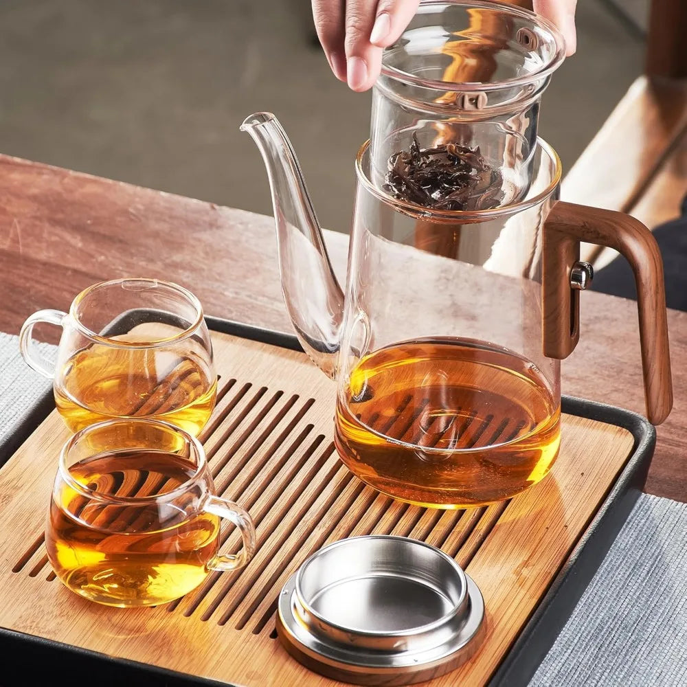 Nixie Glass Teapot with Filter & Magnetic Switch – 850ml Glass Teapot Nixie