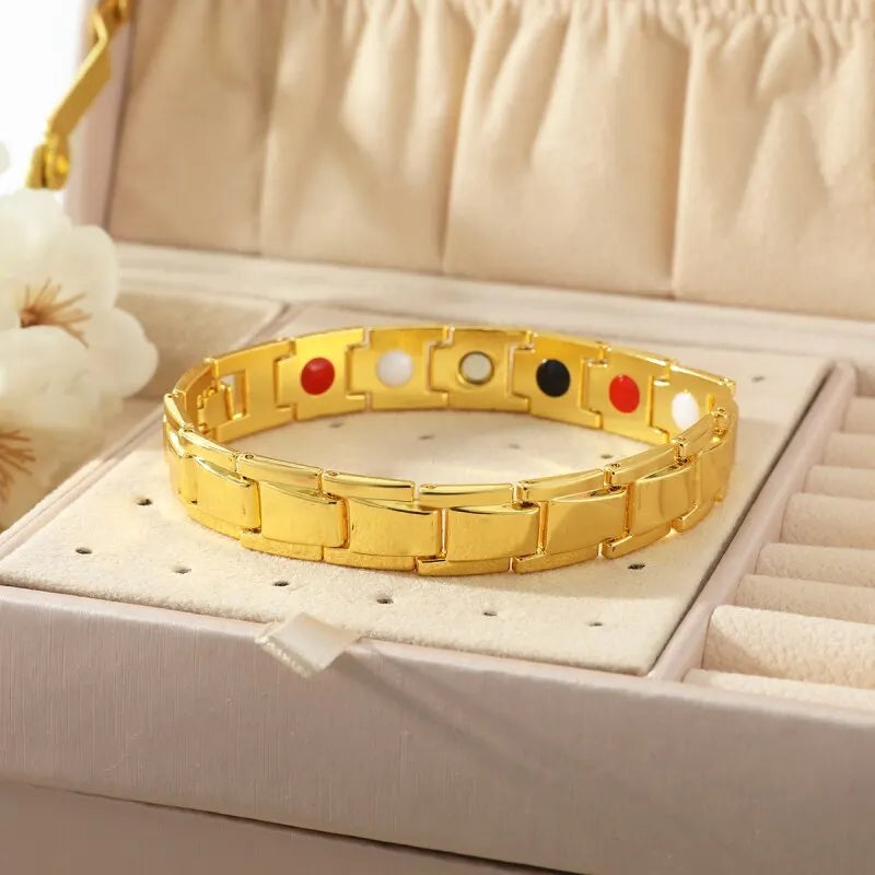 Gold Magnetic Bracelet Unisex – Luxury Oil Drip & Zircon Fashion Bracelet Nixie