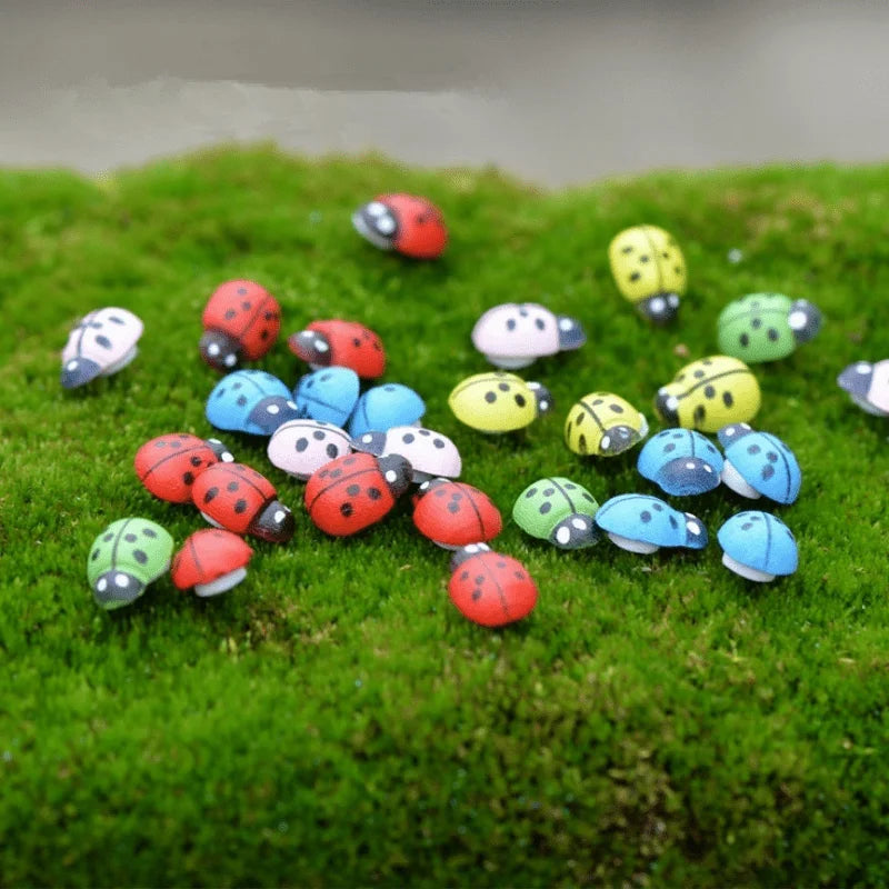100Pcs Wooden Mini Ladybug Stickers – Self-Adhesive DIY Craft DIY Craft Stickers Nixie