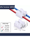 50Pcs Quick Wire Connectors Spring Clamp Screwless Terminal Block