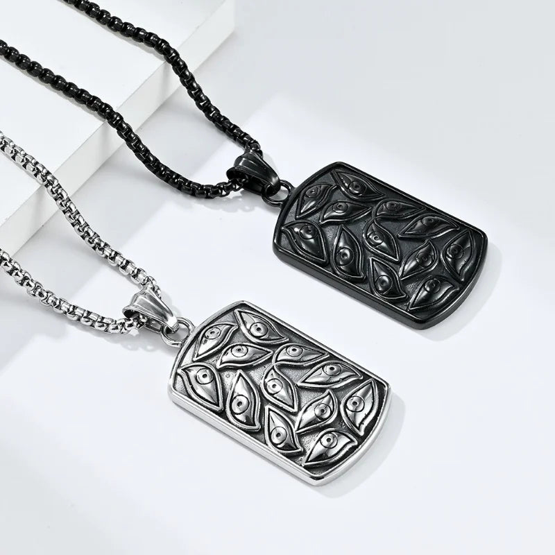 Punk Devil's Eye Pendant Necklace | Vintage Black Chain Fashion Pendant Necklace Nixie