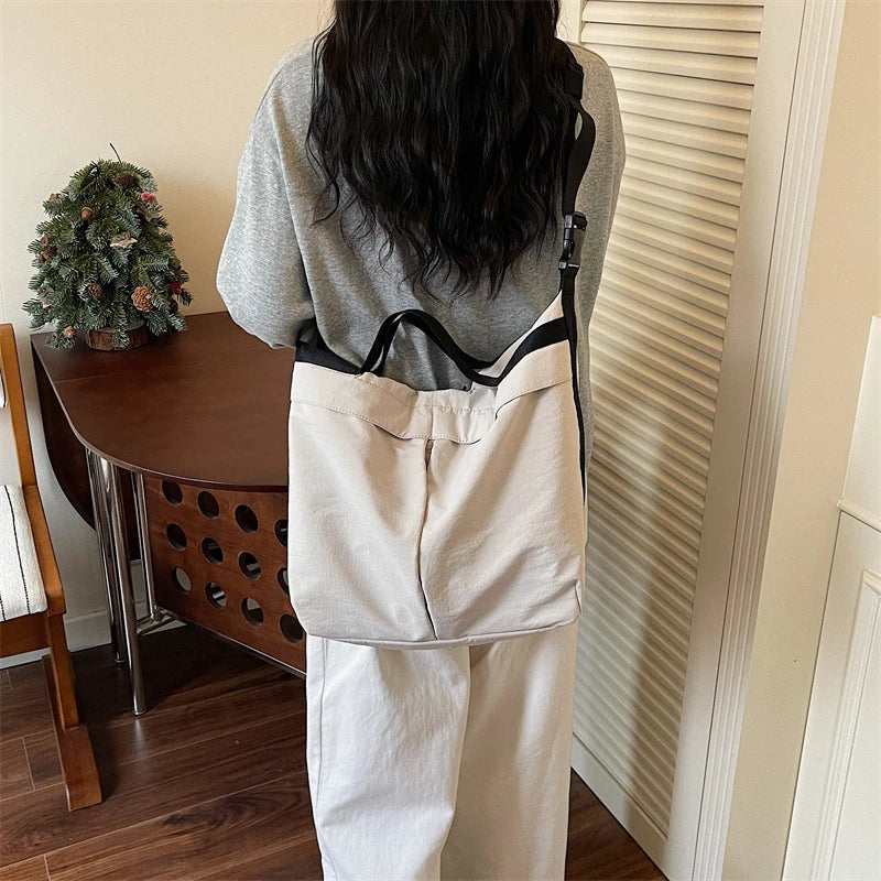 Japanese Minimalist Nylon Crossbody Bag | Korean Style Satchel Crossbody Shoulder Bag Nixie