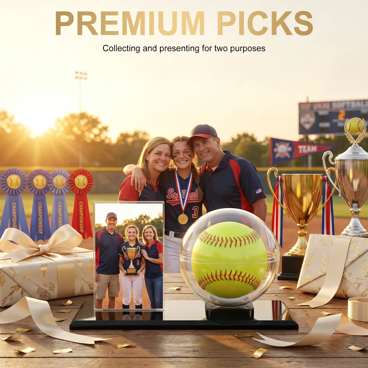 Acrylic Baseball Display Case – Clear Dustproof Softball Holder