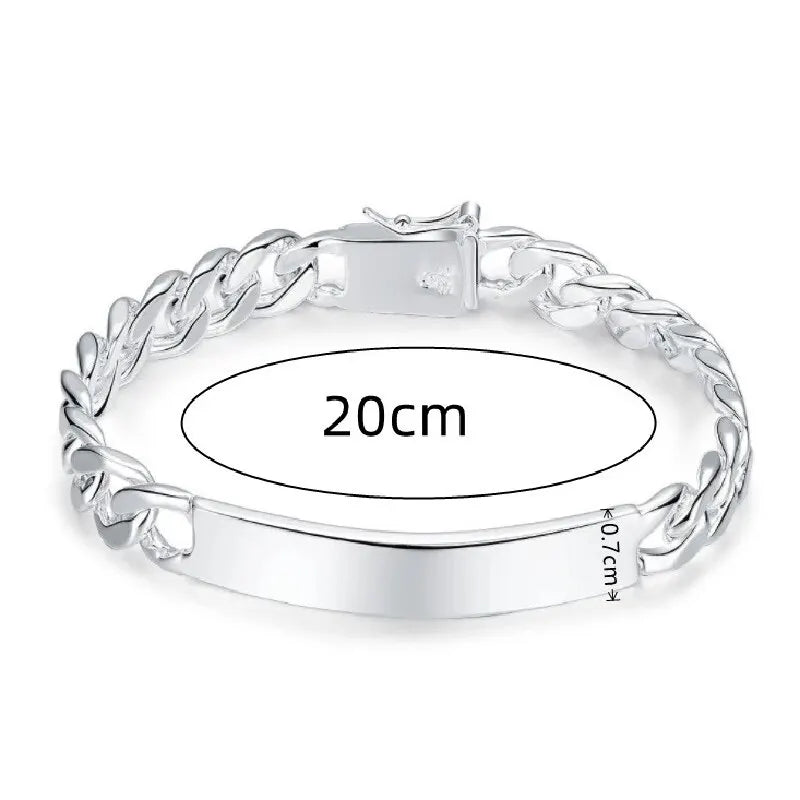 Silver-Plated Wide Chain Bracelet – Unisex Fashion Jewelry Fashion Bracelet Nixie