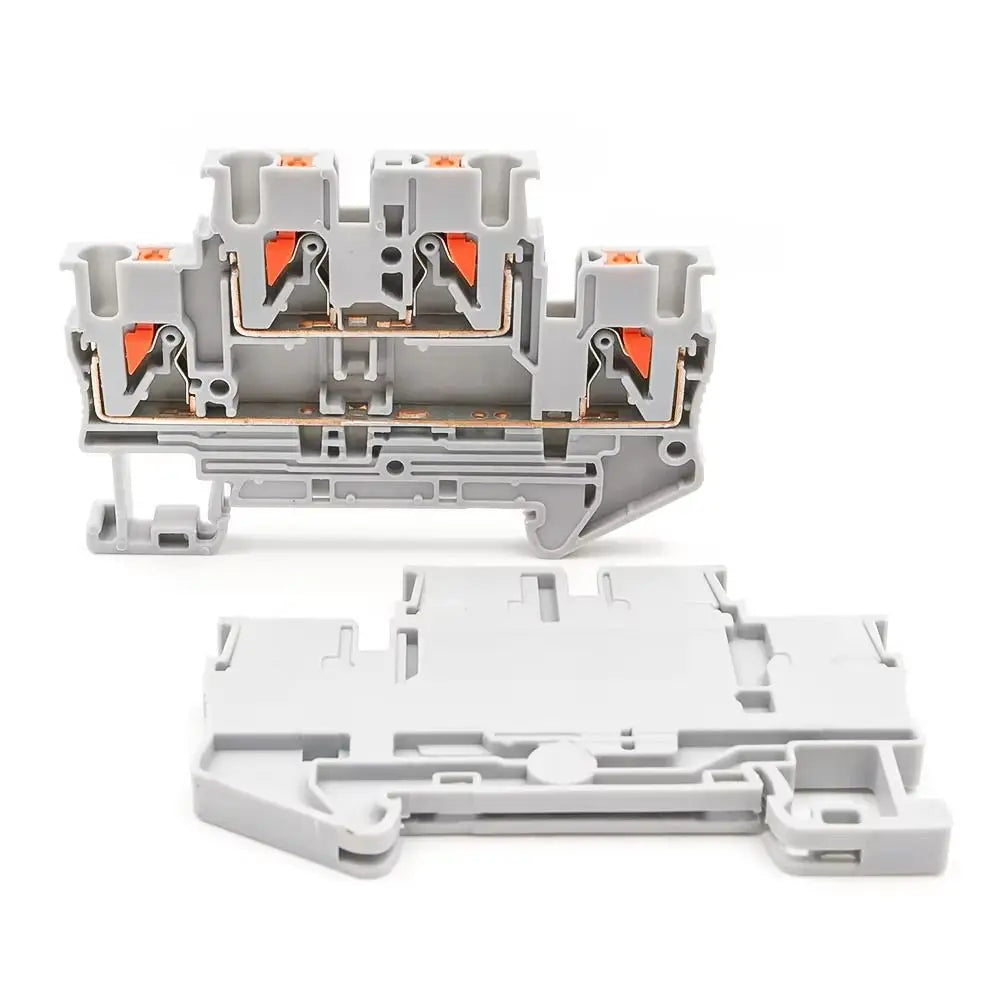 4Pcs PTTB-2.5 Double Layer Spring Terminal Block | DIN Rail