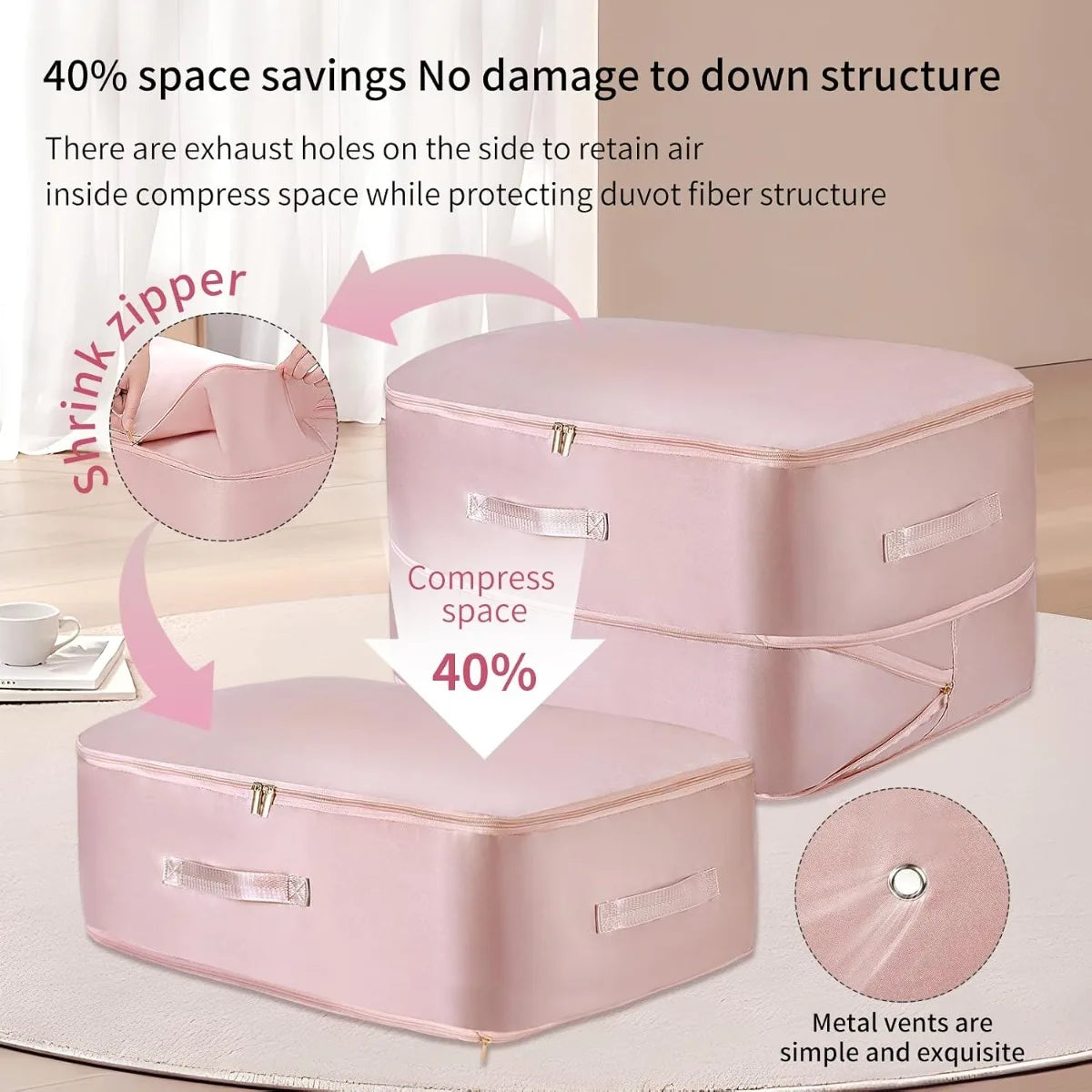 Large Self-Compression Storage Bag – Clothes, Quilts & Moving Compression Storage Bag Nixie
