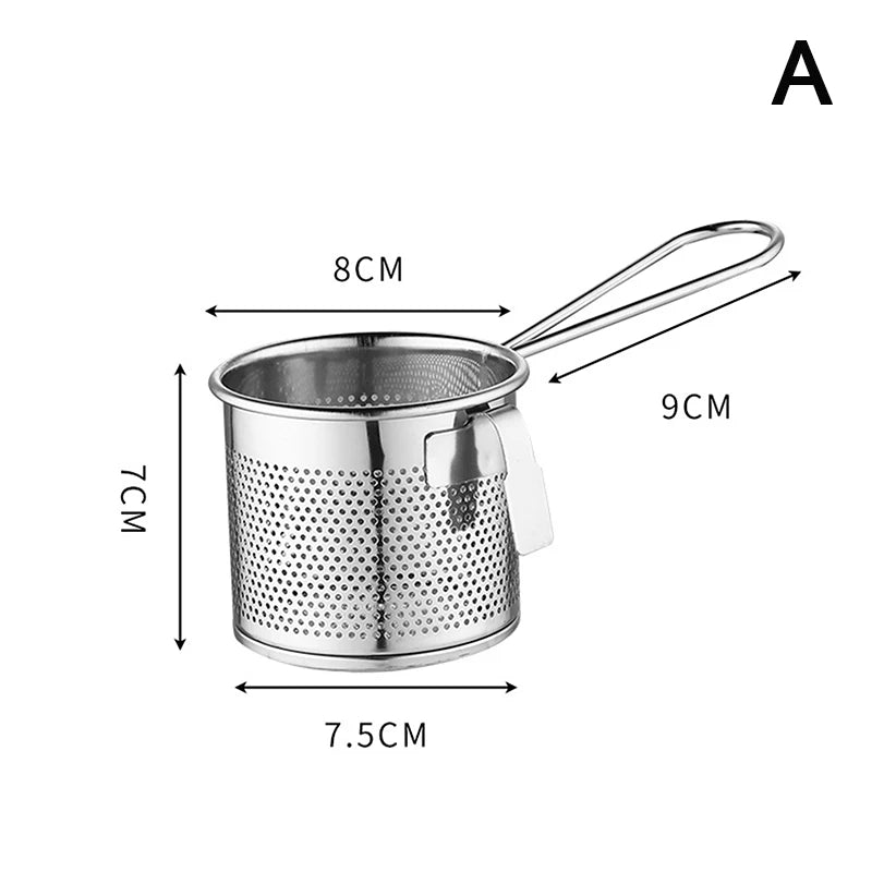 304 Stainless Steel Frying Basket & Mesh Colander Strainer Mesh Colander Strainer Nixie A