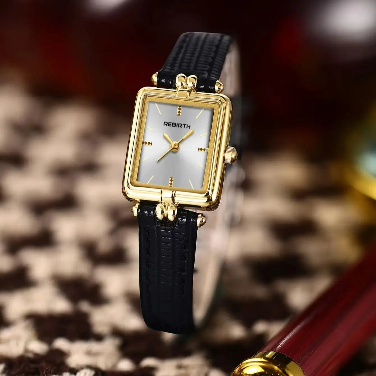 REBIRTH Roman Scale Quartz Watch | Leather Band Minimalist Quartz Wrist Watch Nixie