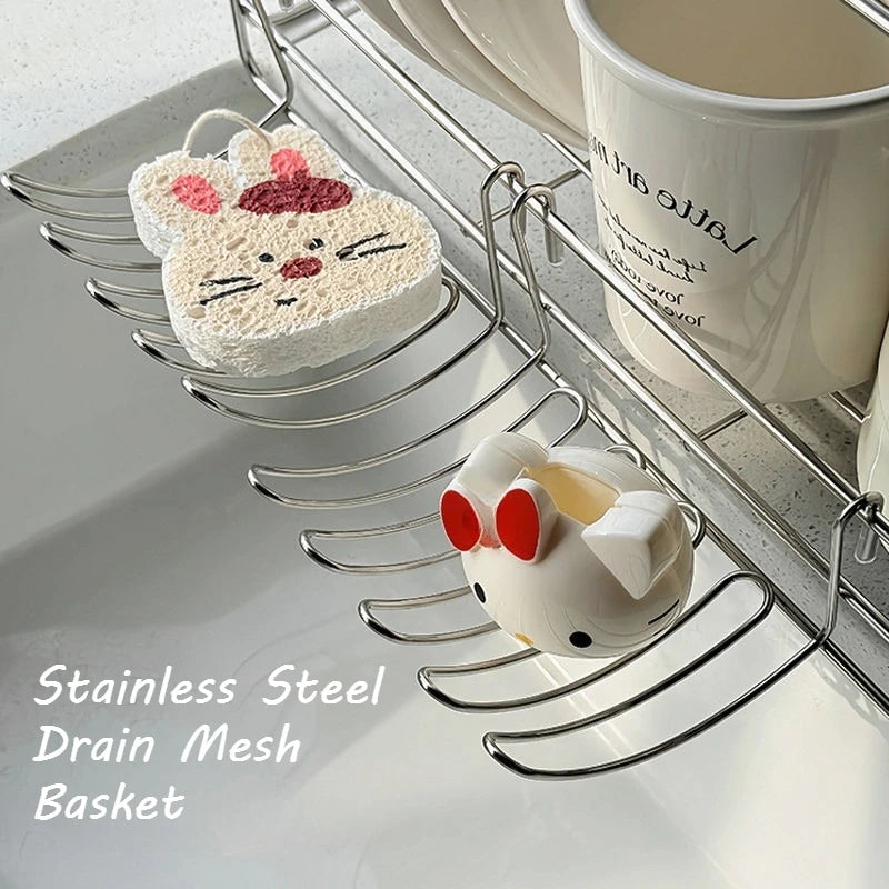 Stainless Steel Kitchen Sink Drain Basket Hanging Rack Sink Drain Basket Nixie