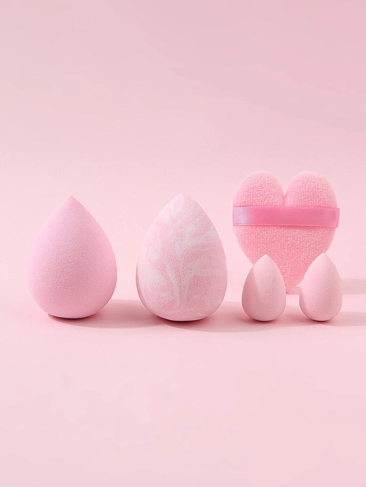 5-Piece Multi-Shape Makeup Sponge Set with Heart Puff Makeup Sponge Set Nixie