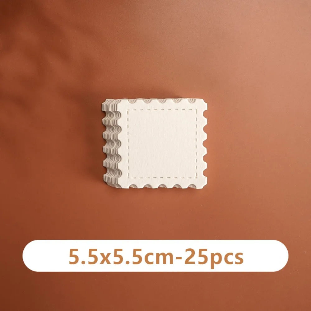 25pcs Stamp & Ticket Stub Watercolor Paper Cards – 300g Watercolor Art Paper Nixie 5.5x5.5cm