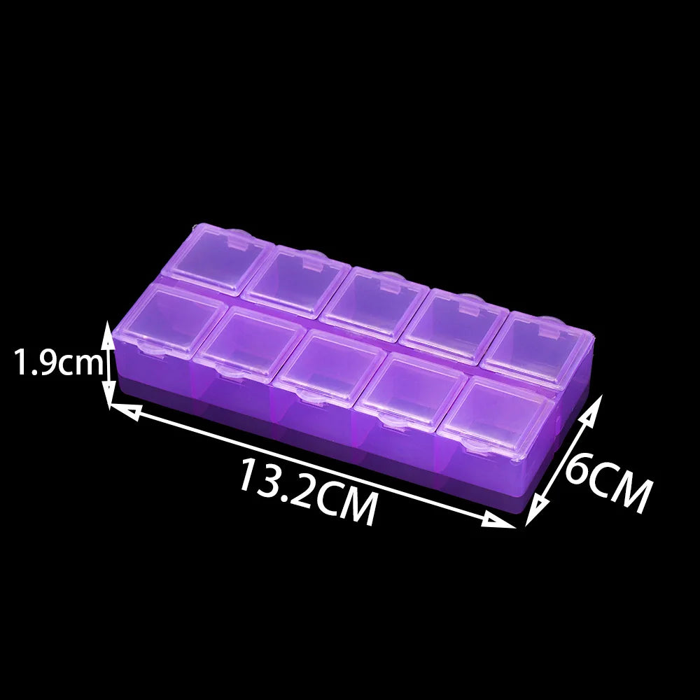 10-Grid Plastic Jewelry Storage Box Organizer – Beads & Crafts Jewelry Storage Box Nixie