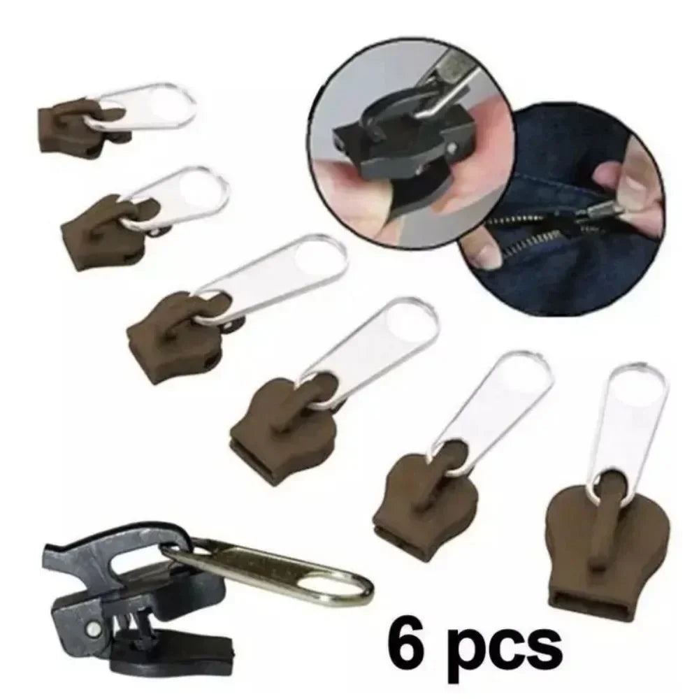 6-Pack Universal Zipper Repair Kit – Replacement Sliders S/M/L
