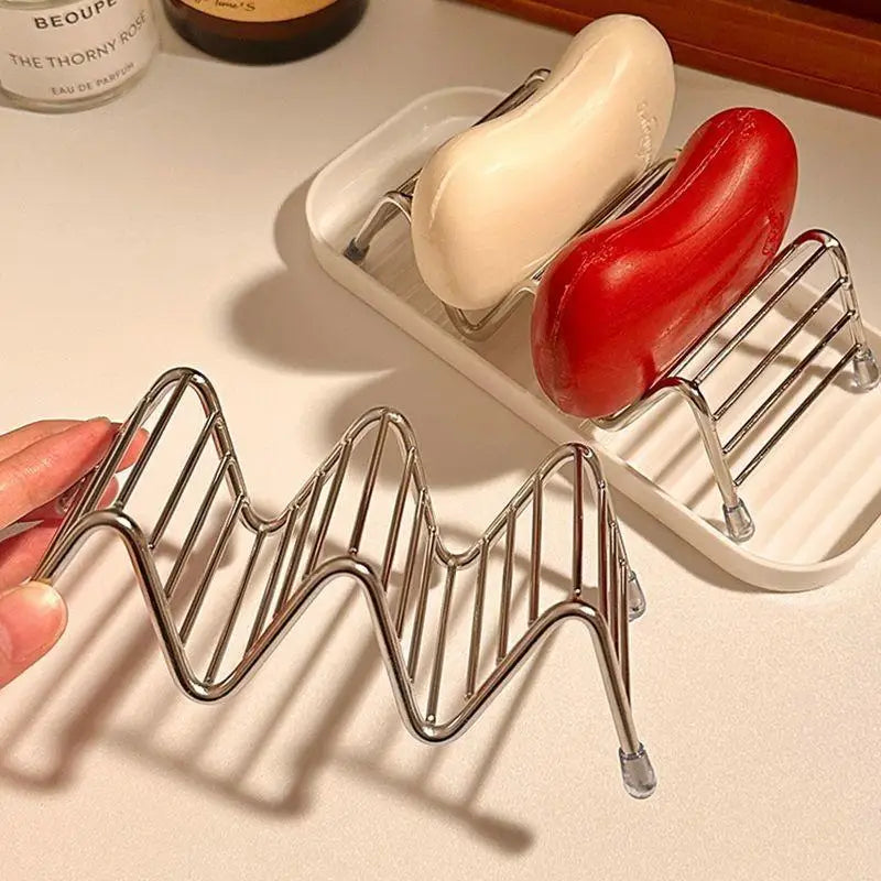 Stainless Steel Soap Rack 2/3 Grid Bathroom Sink Organizer Soap Rack Nixie