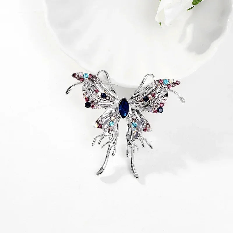 Vintage Butterfly Rhinestone Brooch – Zinc Alloy Flower Pin Fashion Brooch Pin Nixie