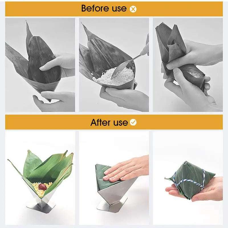 Zongzi Mold Stainless Steel Sticky Rice Dumpling Maker Tool Baking & Food Mold Nixie
