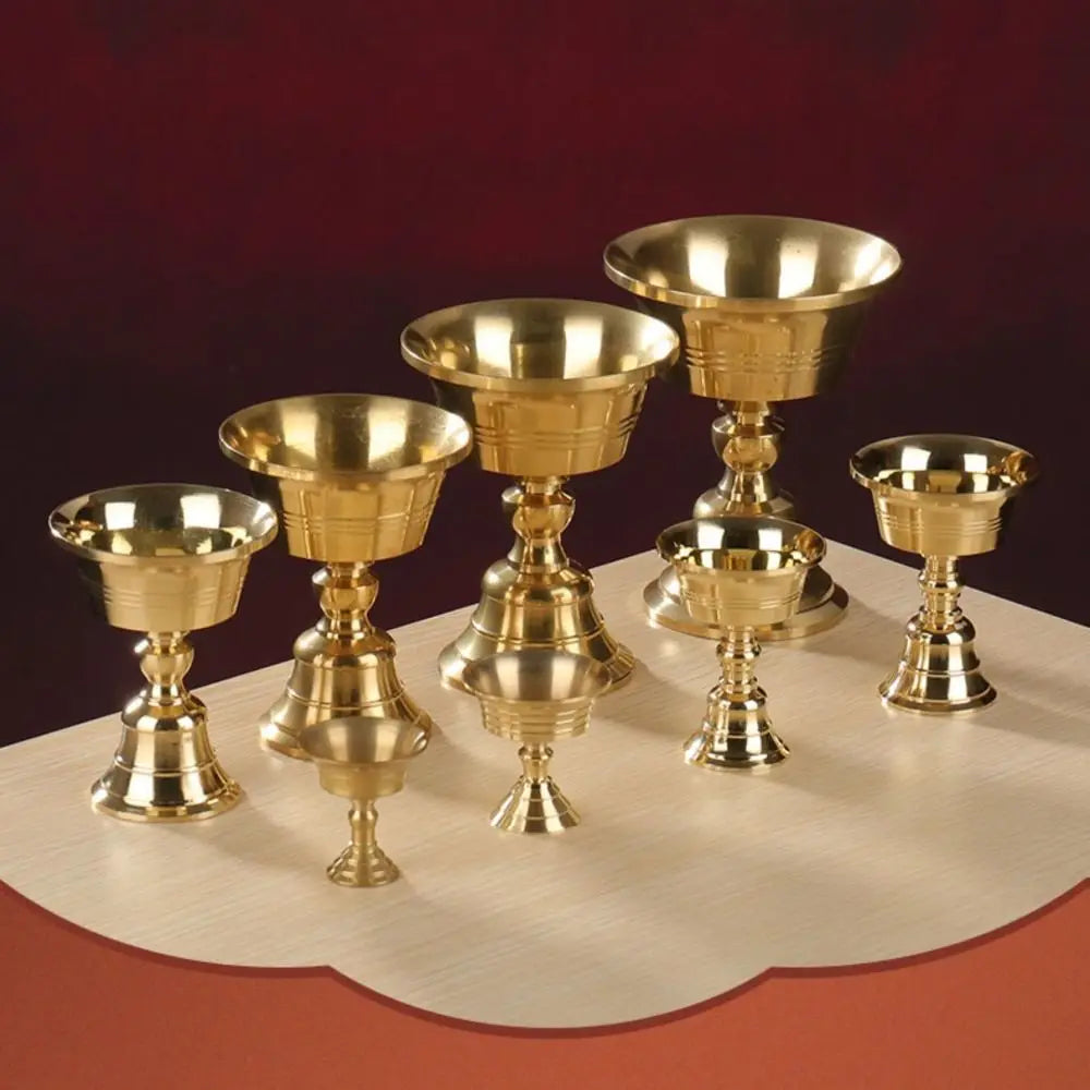 Copper Butter Lamp Holder Golden Candlestick Multi-Size
