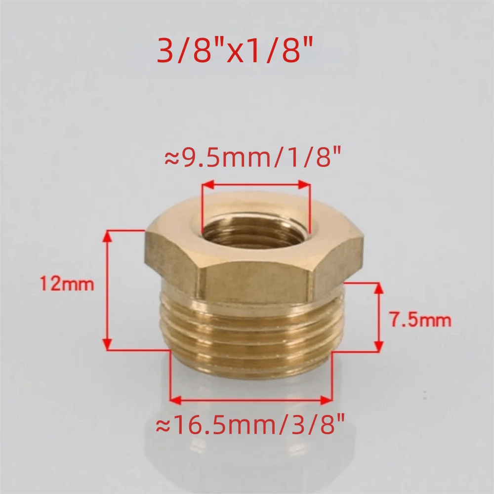 Brass Hex Bushing Reducing Coupler – 1/8 to 3/4 Pipe Fitting