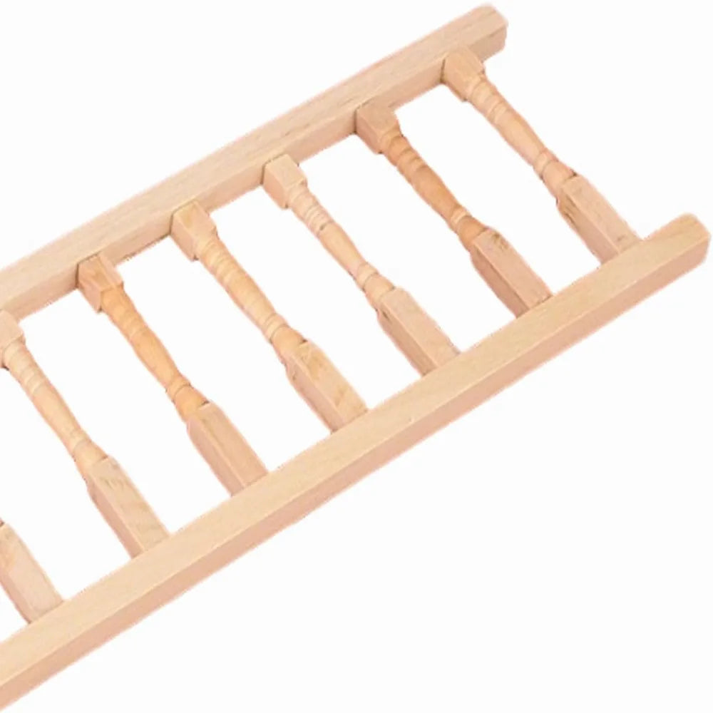 2pcs Birch Wood Dollhouse Railing 1:12 Scale Balustrade Kit Dollhouse Railing Kit Nixie