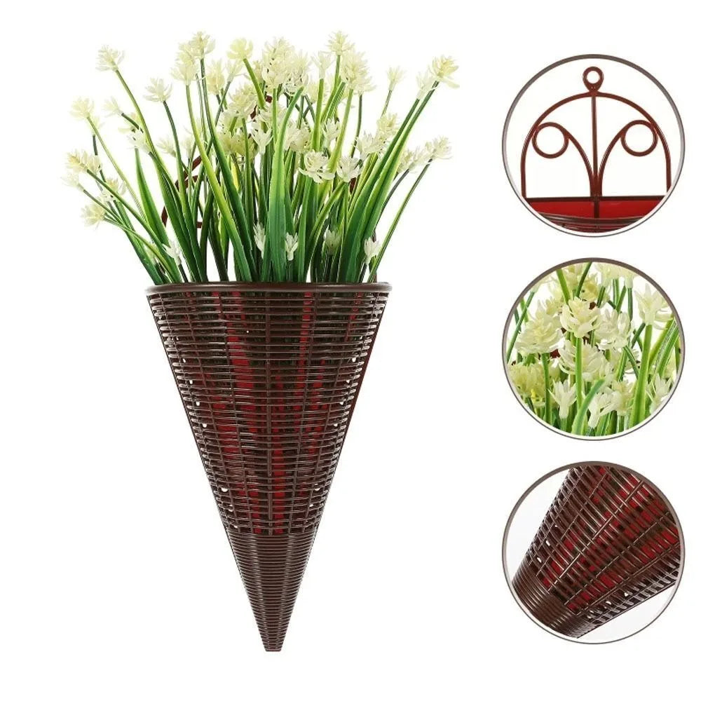 Fan-Shaped Hanging Flower Basket | Rattan-Style Wall Décor Hanging Flower Basket Nixie