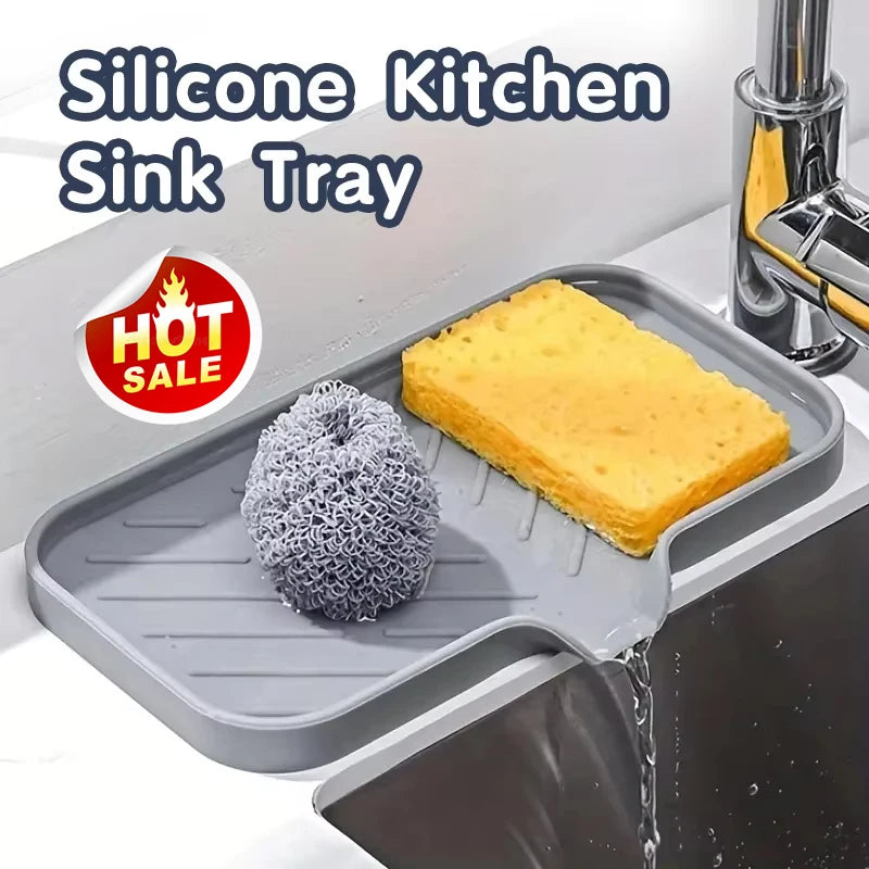 Silicone Faucet Mat – Sink Tray, Soap & Sponge Drain Pad Silicone Sink Mat Nixie