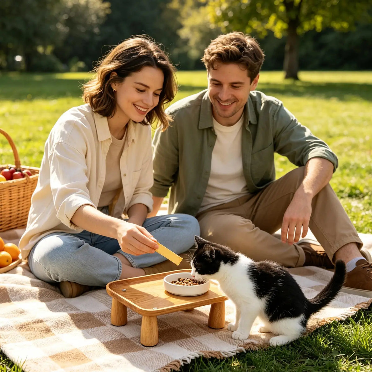 Elevated Cat Food Stand – Raised Anti-Spill Pet Feeder Table Pet Feeder Stand Nixie