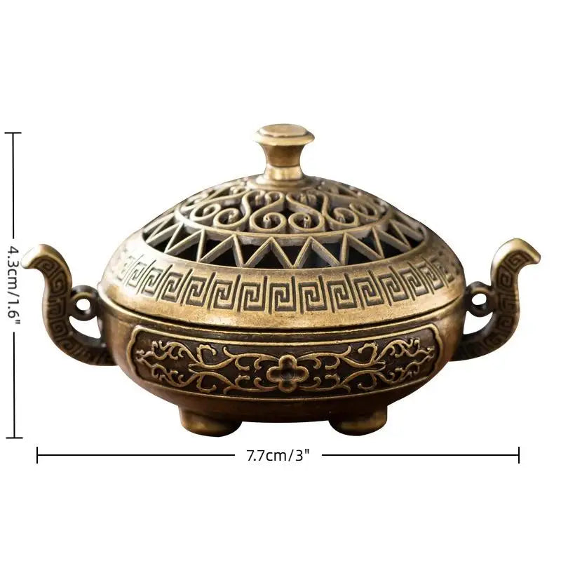 Retro Bronze Charcoal Stove Incense Burner Luxury Stand Incense Burner Stand Nixie