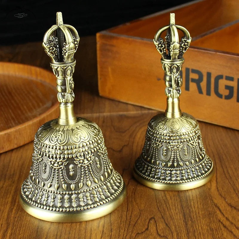 Tibetan Brass Vajra Bell & Dorje Set – Buddhist Meditation Chime Meditation Bell Set Nixie