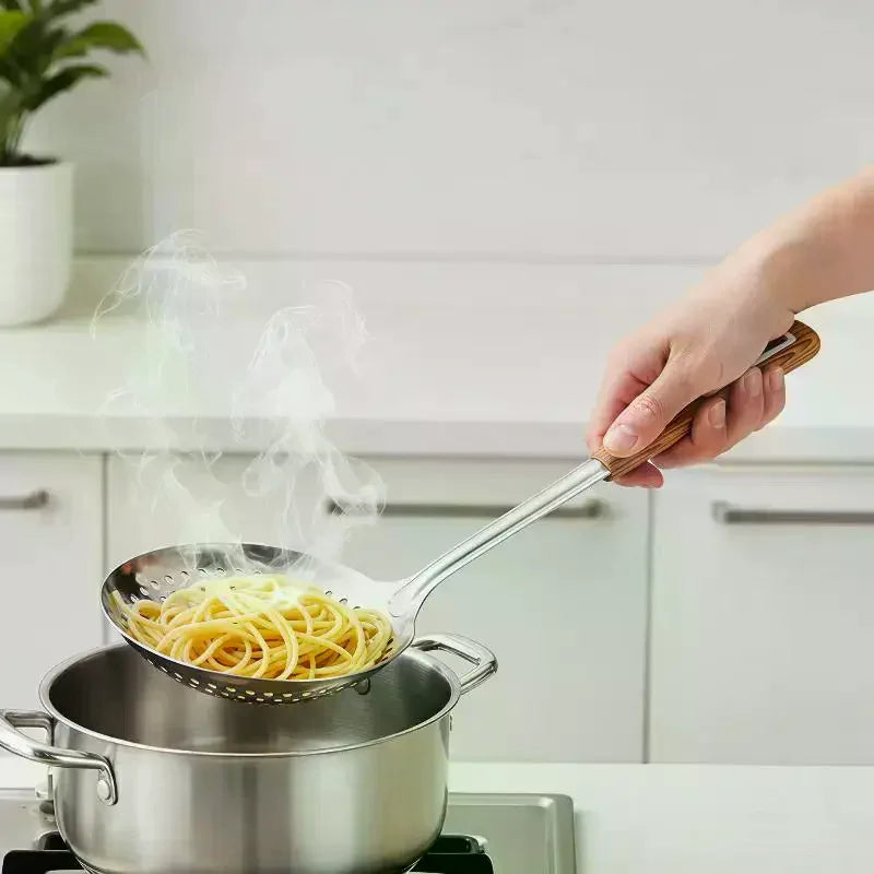 Stainless Steel Colander Skimmer Spoon Long Handle Kitchen Scoop Kitchen Strainer Spoon Nixie