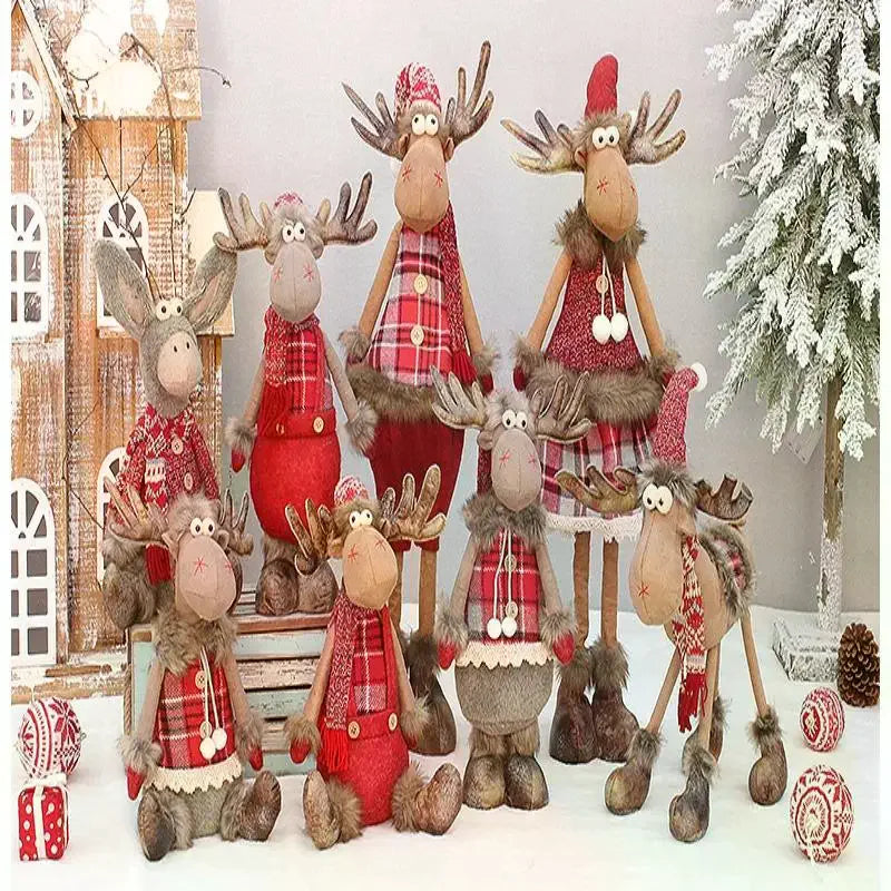 Christmas Elk Plush Doll Ornament 45cm – Festive Reindeer Decor Plush Holiday Ornament Nixie