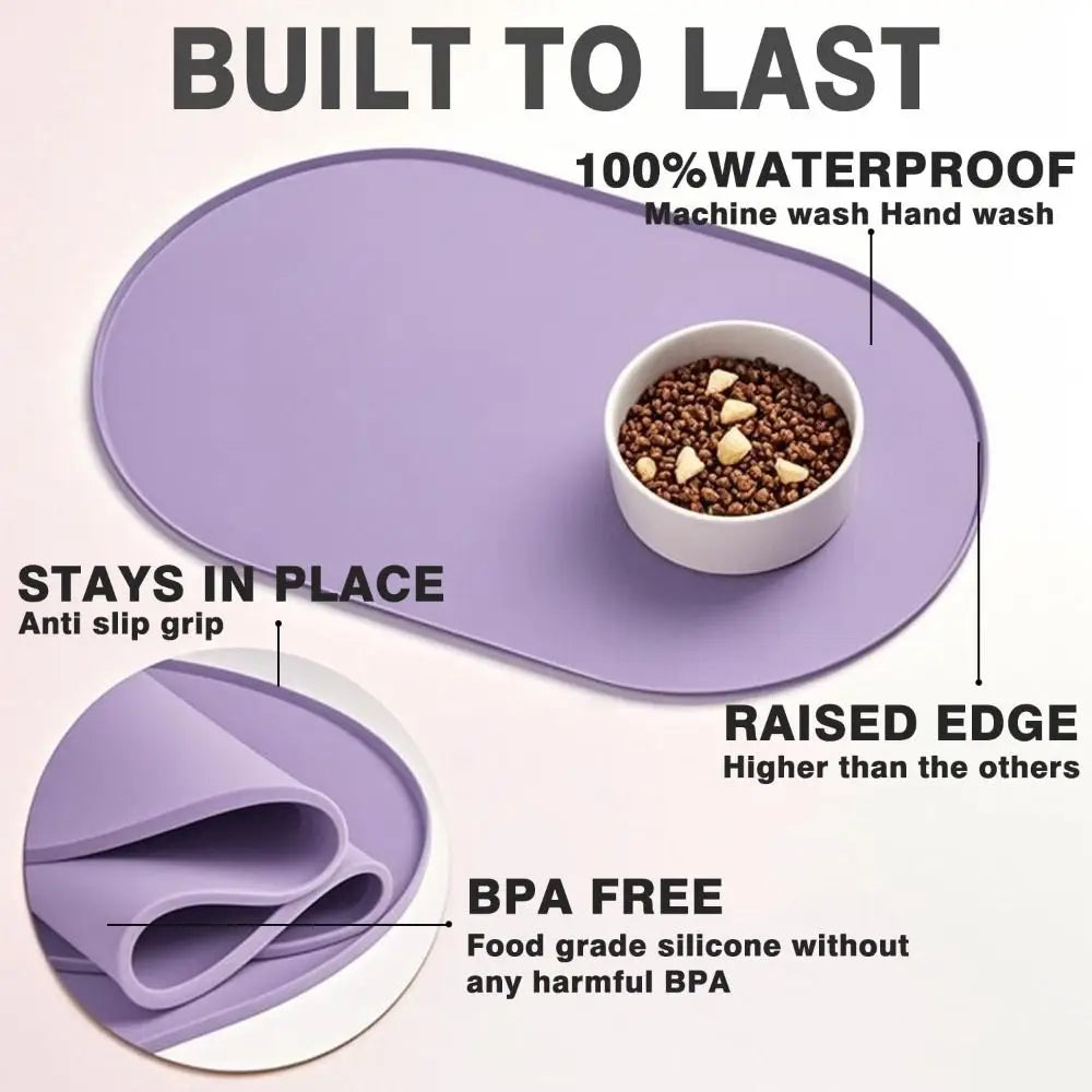 Silicone Pet Food Mat – Waterproof, BPA-Free, Raised Edges Pet Food Mat Nixie