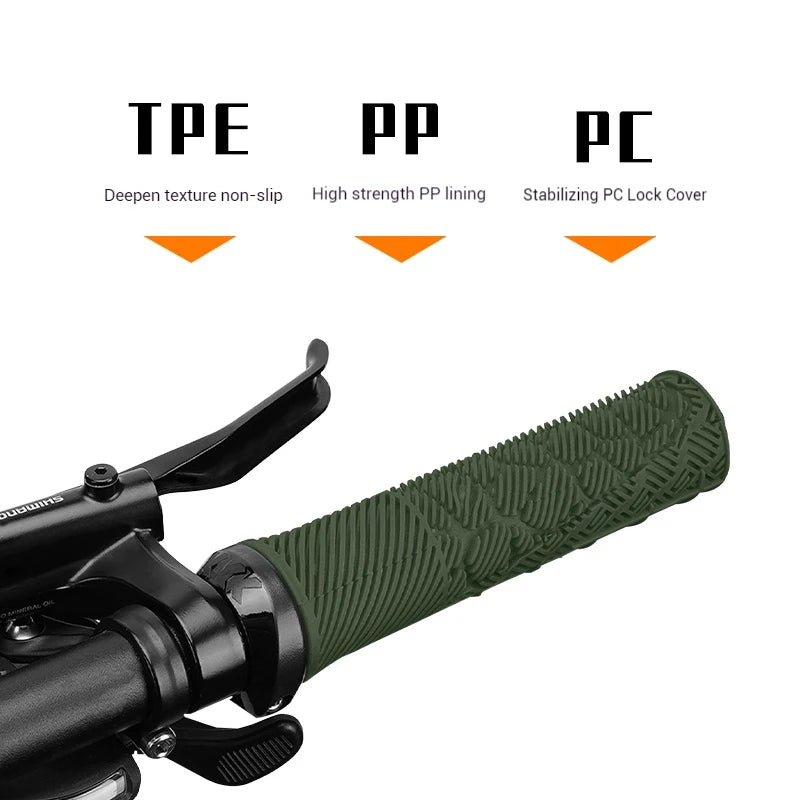 ENLEE TPE MTB Lock-On Handlebar Grips – Anti-Slip Bike Grips MTB Handlebar Grips Nixie