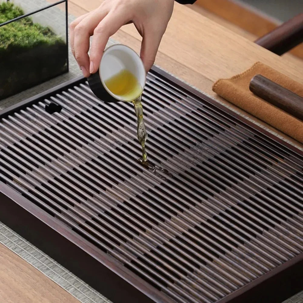 Bamboo Kung Fu Tea Tray with Drainage & Water Storage Bamboo Tea Tray Nixie