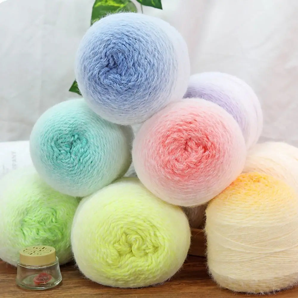 200g Gradient Fuzzy Yarn – Multicolor Crochet & Knitting Yarn Ball Crochet Knitting Yarn Nixie