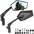 Motorcycle Side Mirrors 1" Ball Mount Aluminum Alloy M10 Pair Motorcycle Side Mirrors Nixie Black