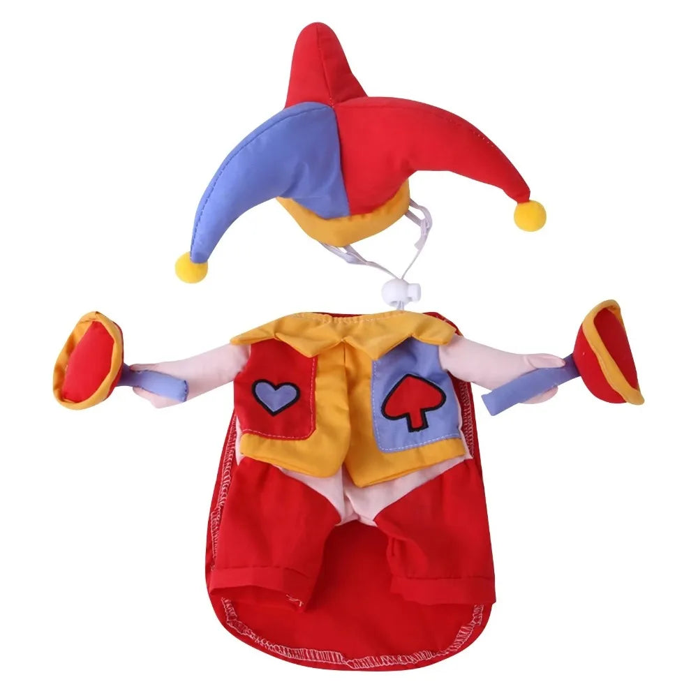 Clown Joker Dog & Cat Costume | Funny Halloween Pet Outfit Pet Costume Nixie