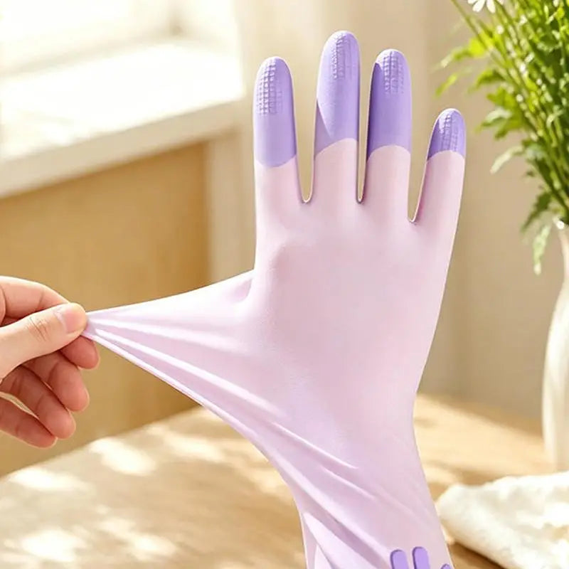 Cute Bear Waterproof PVC Kitchen Gloves – Non-Slip Cleaning Household Cleaning Gloves Nixie
