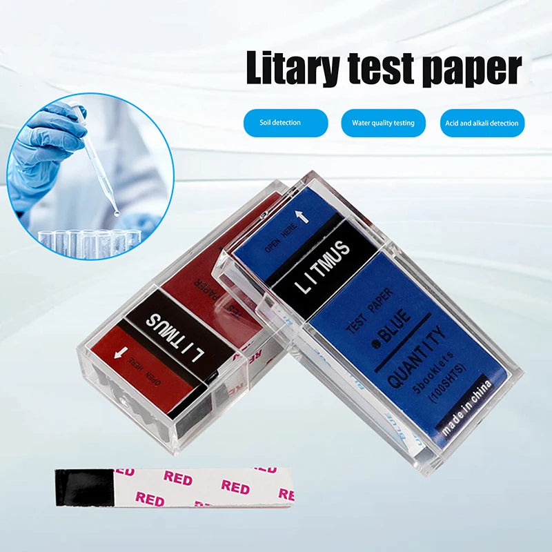 pH Test Strips 100ct – Red & Blue Litmus Paper Kit