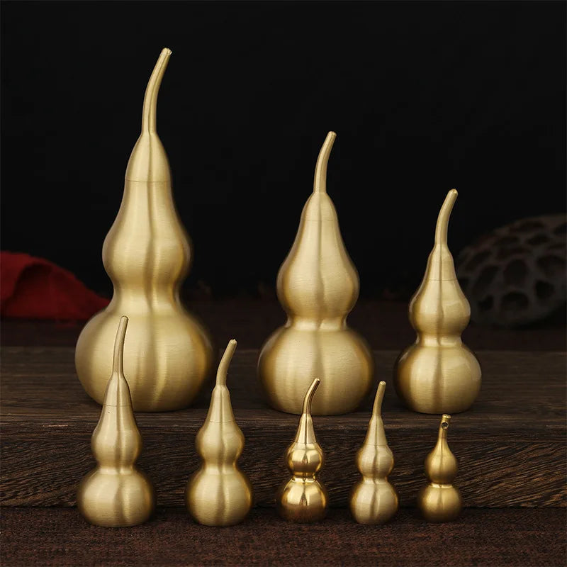 Hollow Brass Gourd Ornament – Feng Shui Copper Home Decor Brass Gourd Ornament Nixie