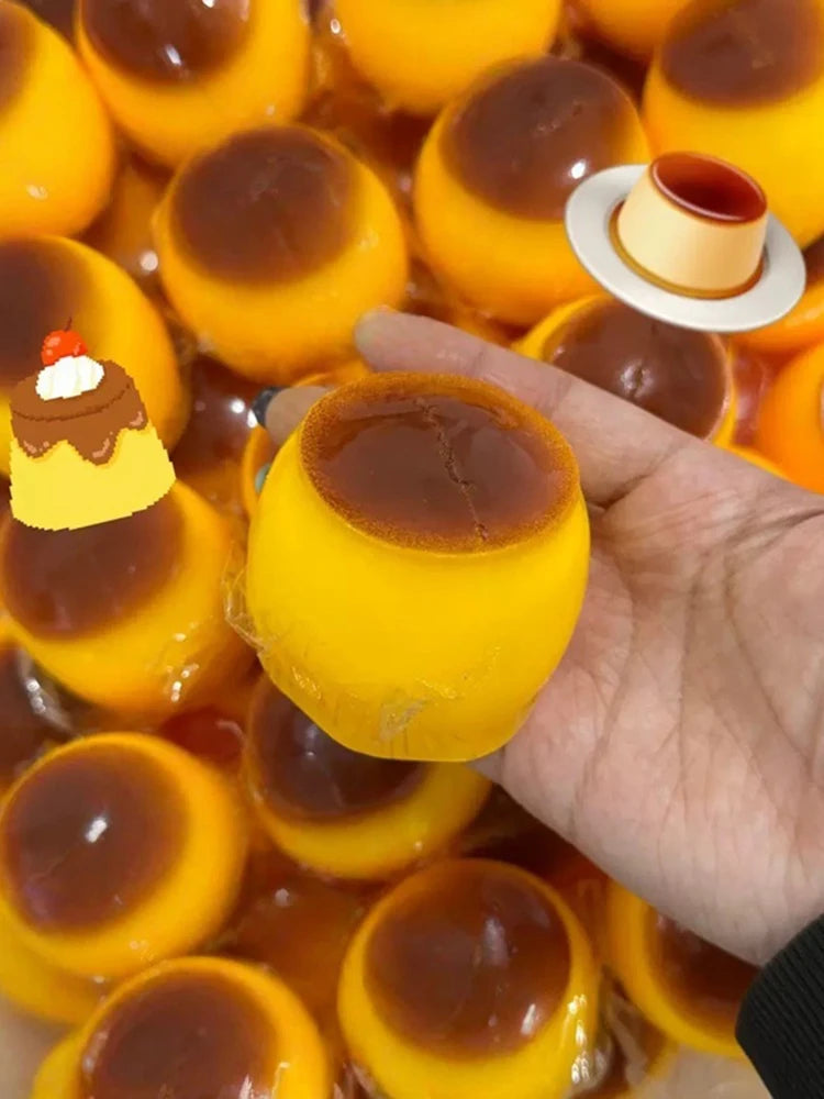 Caramel Pudding Squeeze Toy – Crispy Sound Sensory Stress Ball