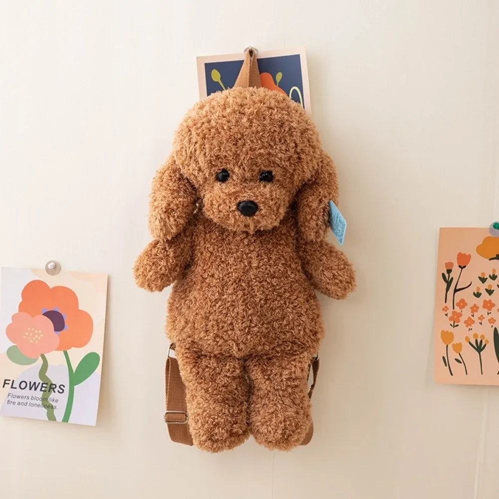 Kawaii Plush Teddy Dog Backpack – Cute Poodle Bag for Girls Plush Animal Backpack Nixie